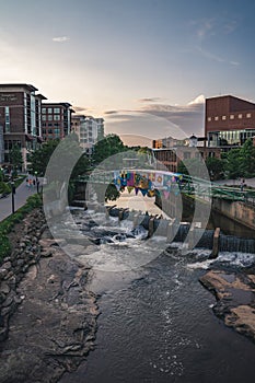 Downtown Greenville, SC on the Reedy River photo