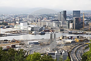 Downtown harbour in Oslo, Norway photo