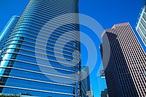 Downtown Houston in Texas mirror skyscrapers