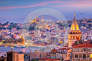 Downtown Istanbul cityscape in Turkey