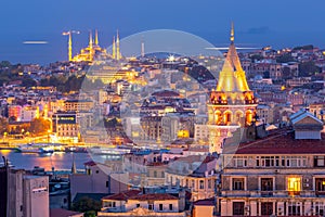 Downtown Istanbul cityscape in Turkey