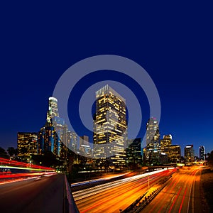 Downtown LA night Los Angeles sunset skyline Calif