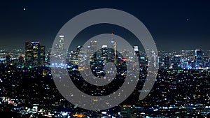Downtown Los Angeles - aerial view at night - travel photography