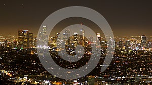 Downtown Los Angeles - aerial view at night - travel photography