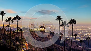 Downtown Los Angeles city skyline, cityscape of LA