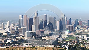 Downtown Los Angeles at early morning, Scenic Los Angeles skyline panorama USA