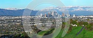 Downtown Los Angeles with Snowy Landscape