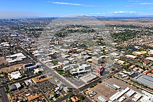 Downtown Mesa, Arizona from above