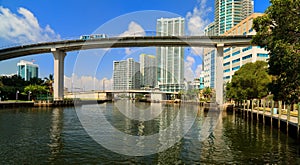 Downtown Miami River Cityscape