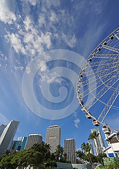 Downtown Miami skyline along Biscayne Bay and Bayfront Park