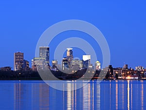 Downtown Minneapolis at dusk