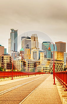 Downtown Minneapolis, Minnesota in the evening