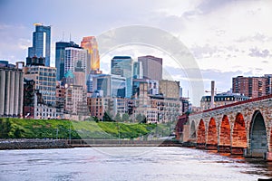 Downtown Minneapolis, Minnesota at night time