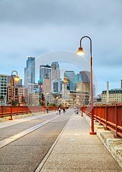 Downtown Minneapolis, Minnesota at night time