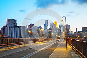 Downtown Minneapolis, Minnesota at night time