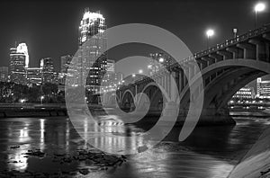 Downtown Minneapolis MN - Black and white