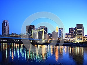 Downtown Minneapolis at night