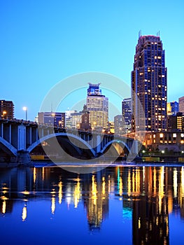 Downtown Minneapolis at night