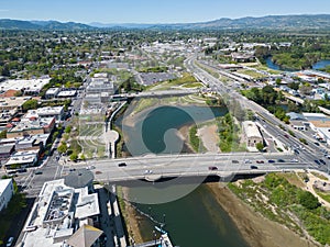 Downtown Napa, California from the air