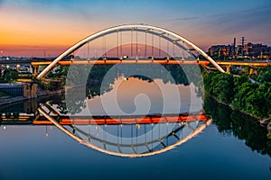 Downtown Nashville Tennessee along the Cumberland River photo