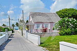 Downtown Pink House on Green Turtle Cay in Bahamas