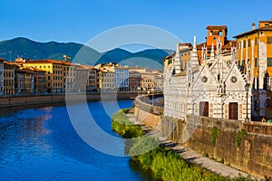 Downtown in Pisa Italy photo