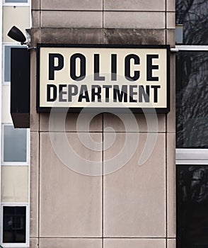 Downtown Precinct Police Department Sign Law Enforcement Building photo