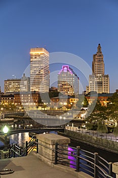 Downtown Providence Rhode Island city skyline view