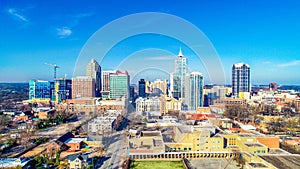 Downtown Raleigh, North Carolina, USA Drone Skyline Aerial