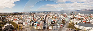 Downtown Reykjavik, Iceland. Seen from Hallgrimskirkja Church.