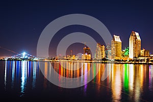 Downtown San Diego seen from Coronado island at night