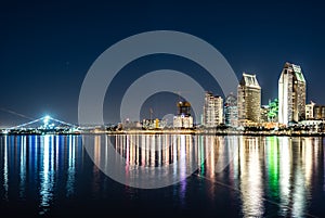 Downtown San Diego seen from Coronado island at night