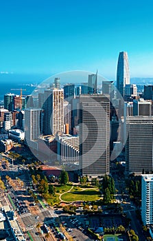 Downtown San Francisco aerial view