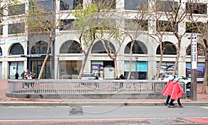 Downtown San Francisco Civic Center BART entrance on Market Street