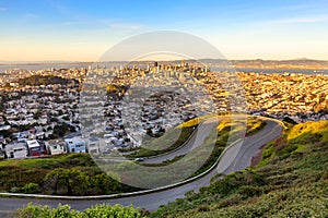 Beautiful autumn view of Downtown San Francisco