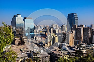 Downtown Santiago, viewed from Cerro Santa Lucia, Chile photo