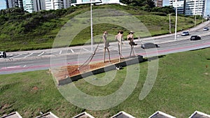 Downtown Sao Luis Maranhao at Northeast Brazil. Tourism landmark of city.