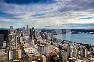 Downtown Seattle as seen from the space Needle