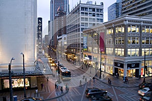 Downtown Seattle in the evening