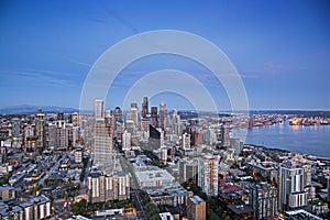 Downtown Seattle Evening Cityscape