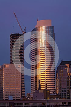 Downtown of Seattle with modern highrise buildings, WA