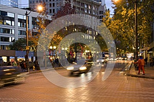 Downtown Seattle at night