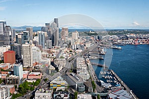 Downtown Seattle Washington and Mount Rainier