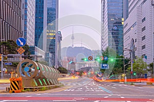 Downtown Seoul city skyline, cityscape of South Korea photo