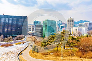 Downtown Seoul from Namsan park