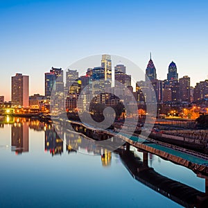 Downtown Skyline of Philadelphia, Pennsylvania.