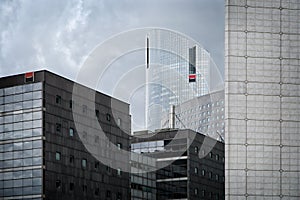 Downtown with skyscrapers in La Defense, Paris