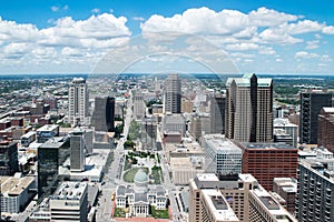 Downtown St. Louis as seen from the top of the Gateway Arch