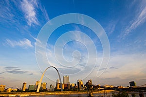 View of the Gateway Arch and Downtown St. Louis, Missouri