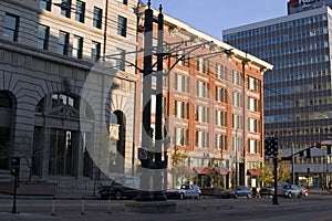 Centrum ulice a budovy 